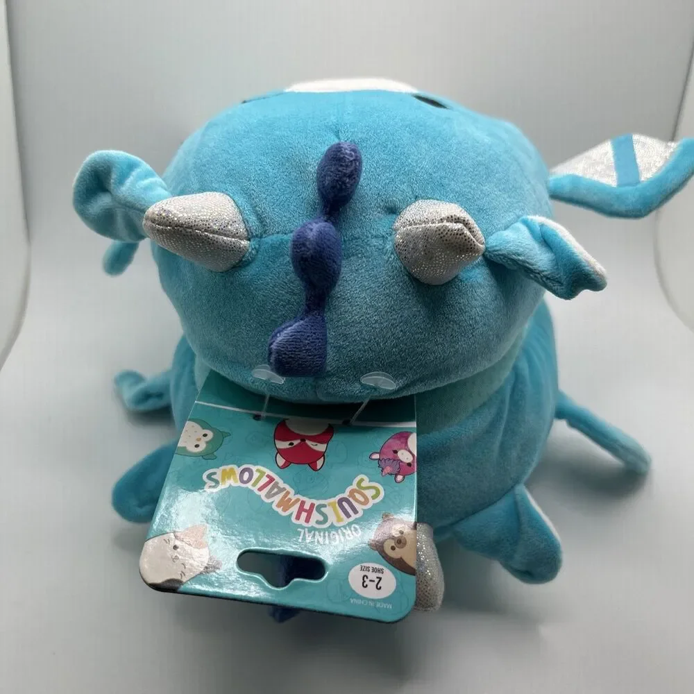 Squishmallows Slippers Tatiana The Dragon Blue Child Footwear Size 2-3 Comfort
